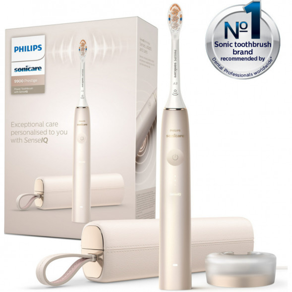 Звуковая зубная щетка Philips Sonicare 9900 Prestige HX9992, золотистое шампанское в Рязани