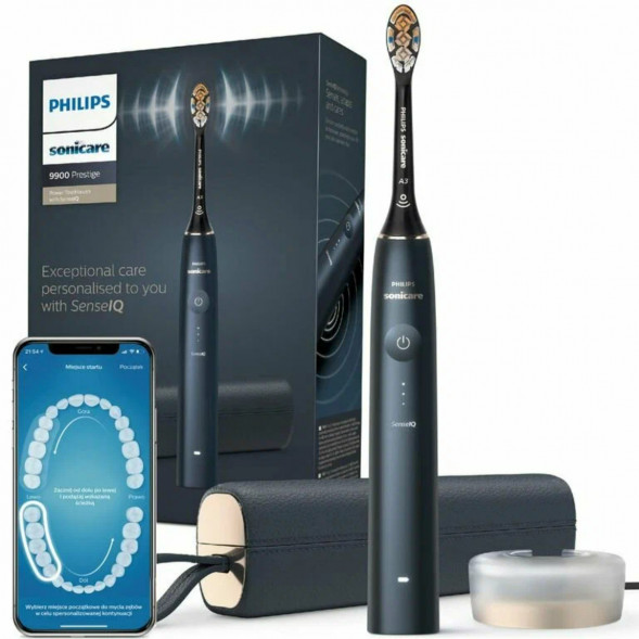 Звуковая зубная щетка Philips Sonicare 9900 Prestige HX9992, темно-синий в Рязани
