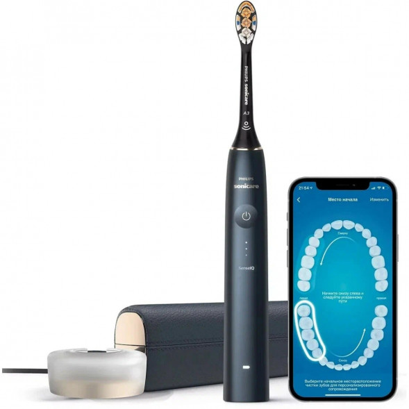 Звуковая зубная щетка Philips Sonicare 9900 Prestige HX9992, темно-синий в Рязани