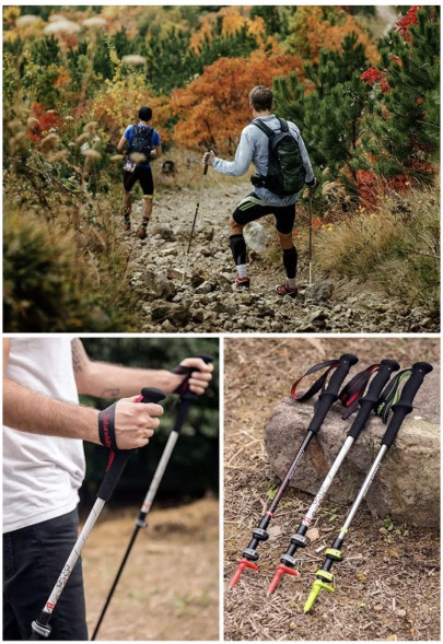 Треккинговая палка Naturehike 135 см, 1 шт., белый/красный в Рязани