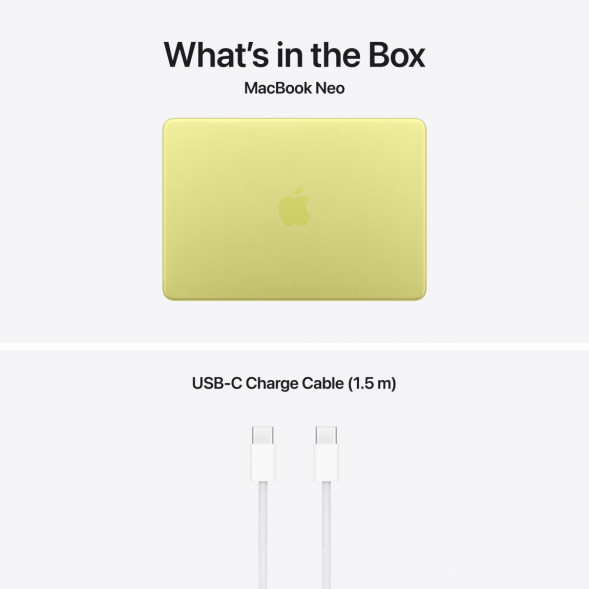 Ноутбук Apple MacBook Neo MHFD4 (A18 Pro 5-Core GPU, 8/256GB), Желтый/Citrus в Рязани