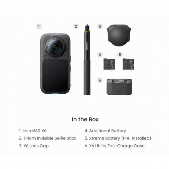 Экшн-камера Insta360 X6 Essentials Bundle, Black в Рязани