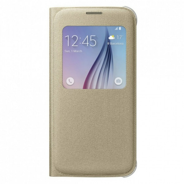 Чехол для Samsung Galaxy S6 S-View Cover (EF-CG920BFE), Gold в Рязани