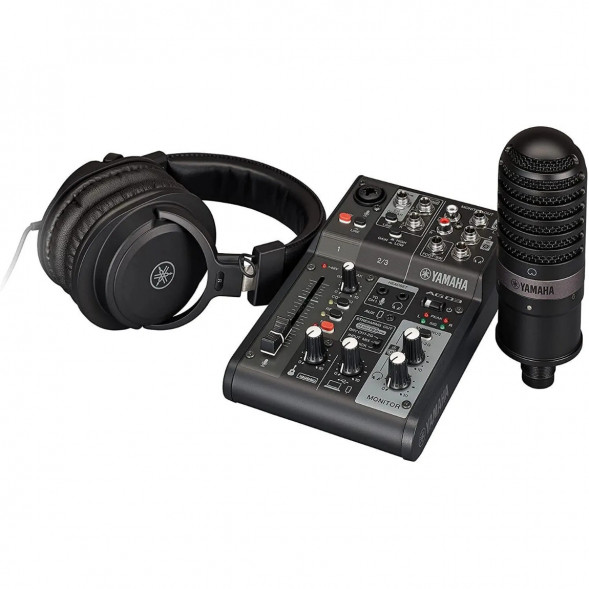 Микшер для стриминга Yamaha AG03MK2 LSPK Live Stream Black с аксессуарами в Рязани