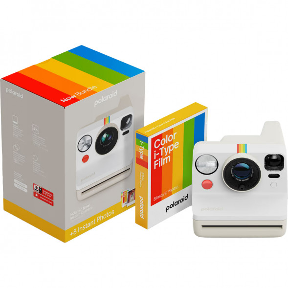 Фотоаппарат моментальной печати Polaroid Now Generation 3 + 8 цветных картриджей, белый в Рязани