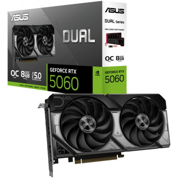 Видеокарта ASUS GeForce RTX 5060 Dual OC 8Gb (DUAL-RTX5060-O8G) в Рязани