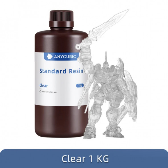 Фотополимерная смола Anycubic Standard Resin для 3D принтера Прозрачная (Clear), 1 кг в Рязани