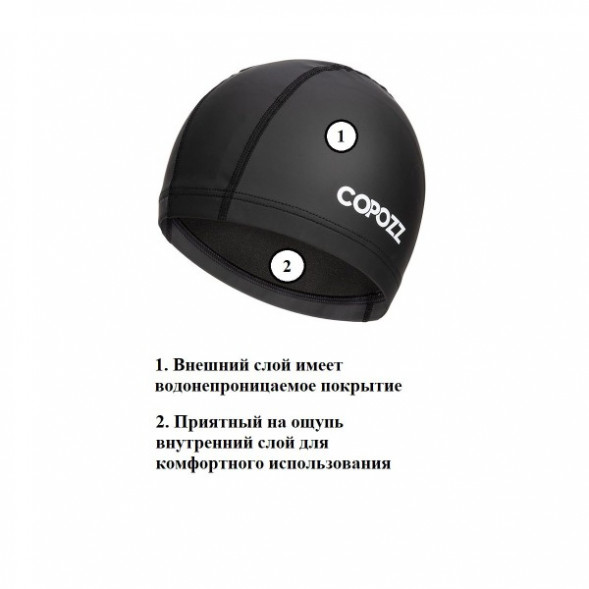 Шапочка для бассейна Copozz (черный) в Рязани